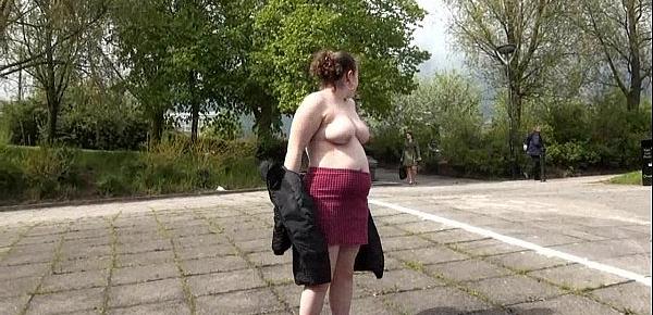  Fat amateur flashers outdoor exhibitionism and bbw public nudity of naughty teen